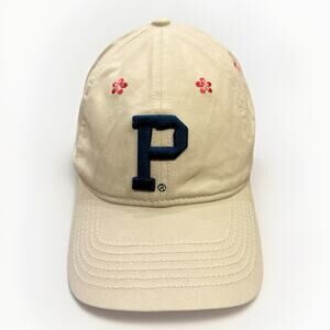 Portland Gear Womens Beige Flower Dots Embroidered Adjustable Strapback Hat Cap